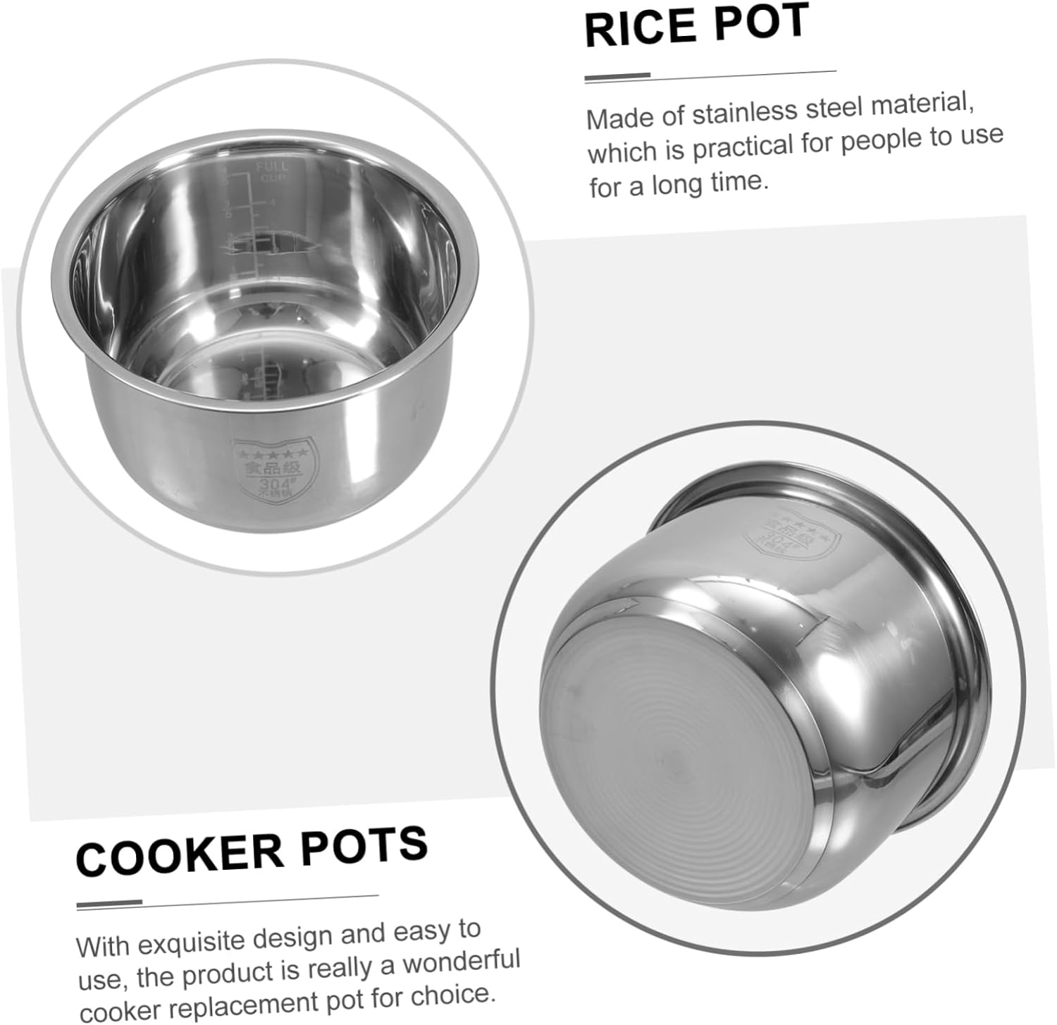 NOLITOY 3pcs Rice Cooker Liner Non Stick Cookware Electric Rice Inner Tank Food Steamer 2l Rice Cooker Inner Pot Replacement Electric Cooker Inner