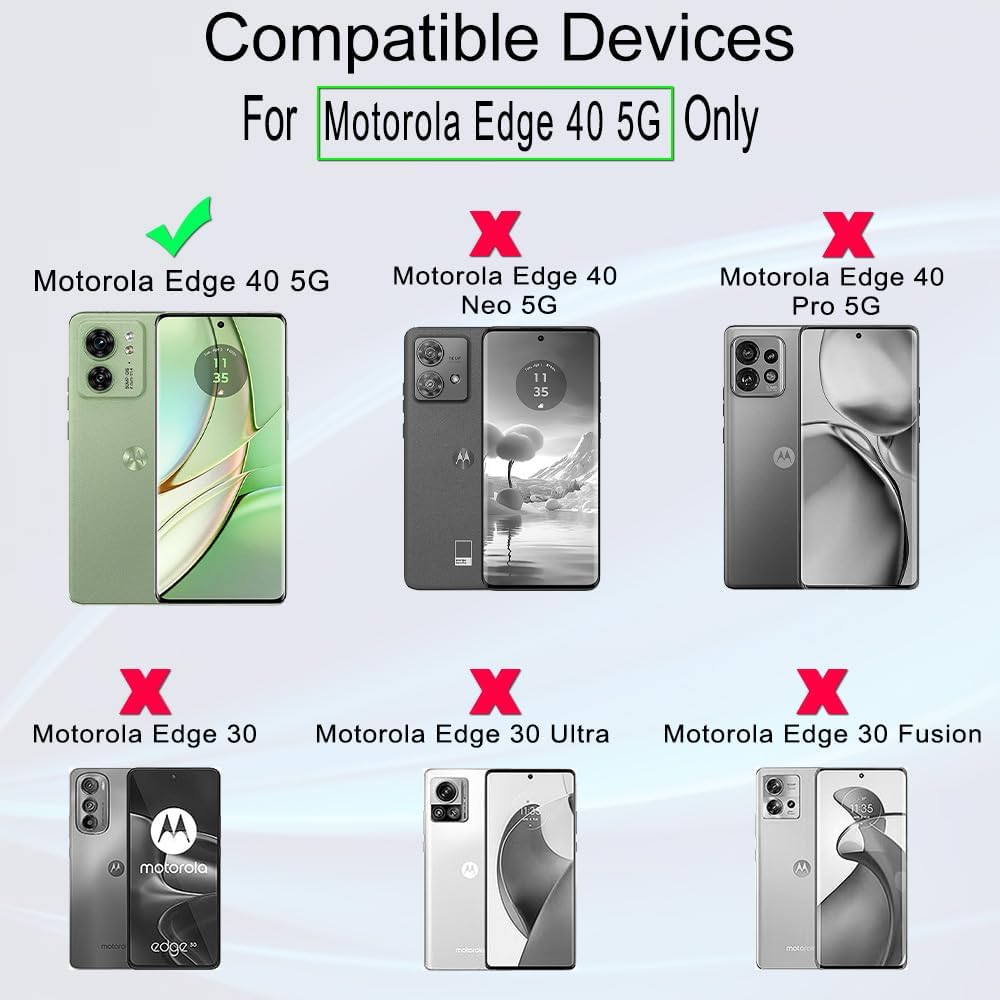 Ibywind 2 protectores de pantalla para Motorola Edge 40 5GMotorola Edge 2023 6.55 pulgadas + 1 protector de lente de cámara + 1 película trasera,
