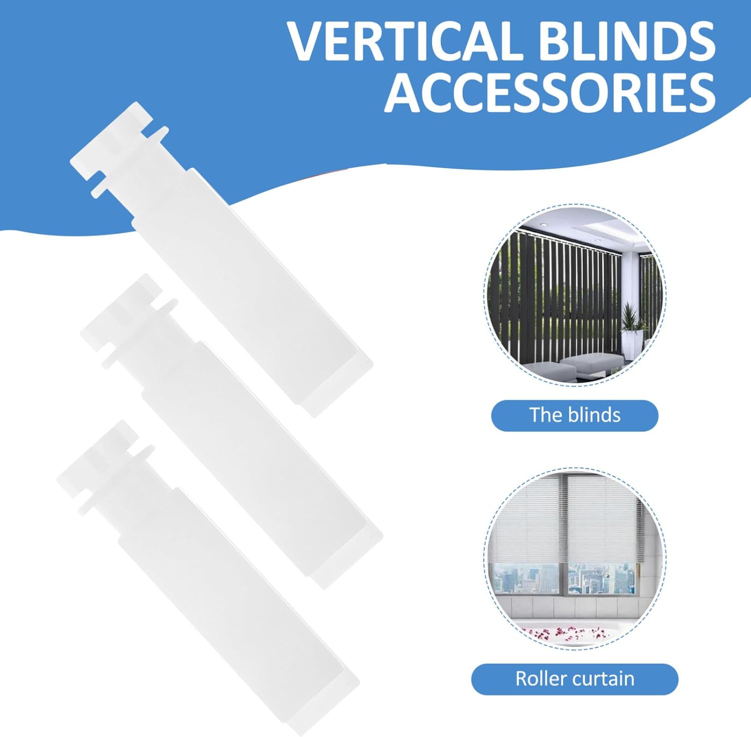 Uonlytech Juego de 6 poleas de cortina blancas, tallo y engranaje de reparación de plástico, kit de reparación de persianas verticales, accesorios