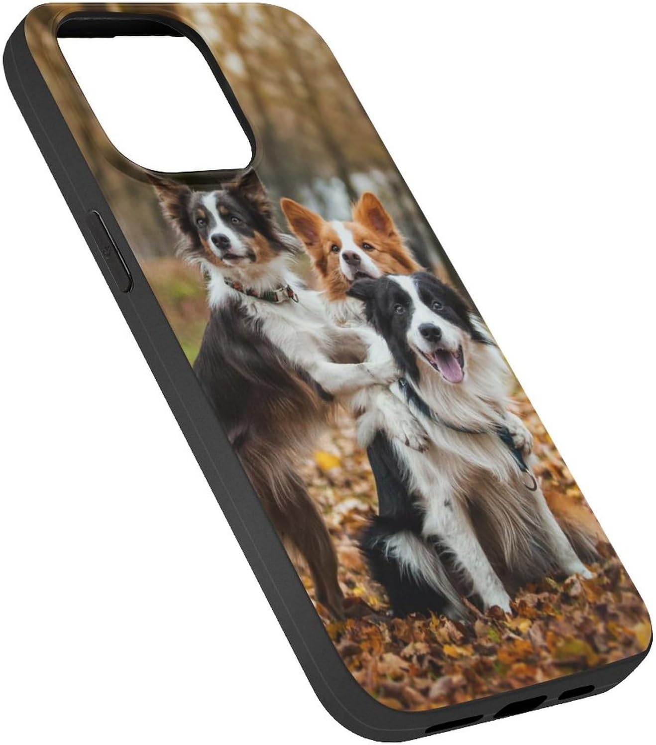 Funda compatible con iPhone 15 Pro Max con estampado de perro Border Collie a prueba de golpes, funda delgada de TPU para mujeres, hombres, niños y