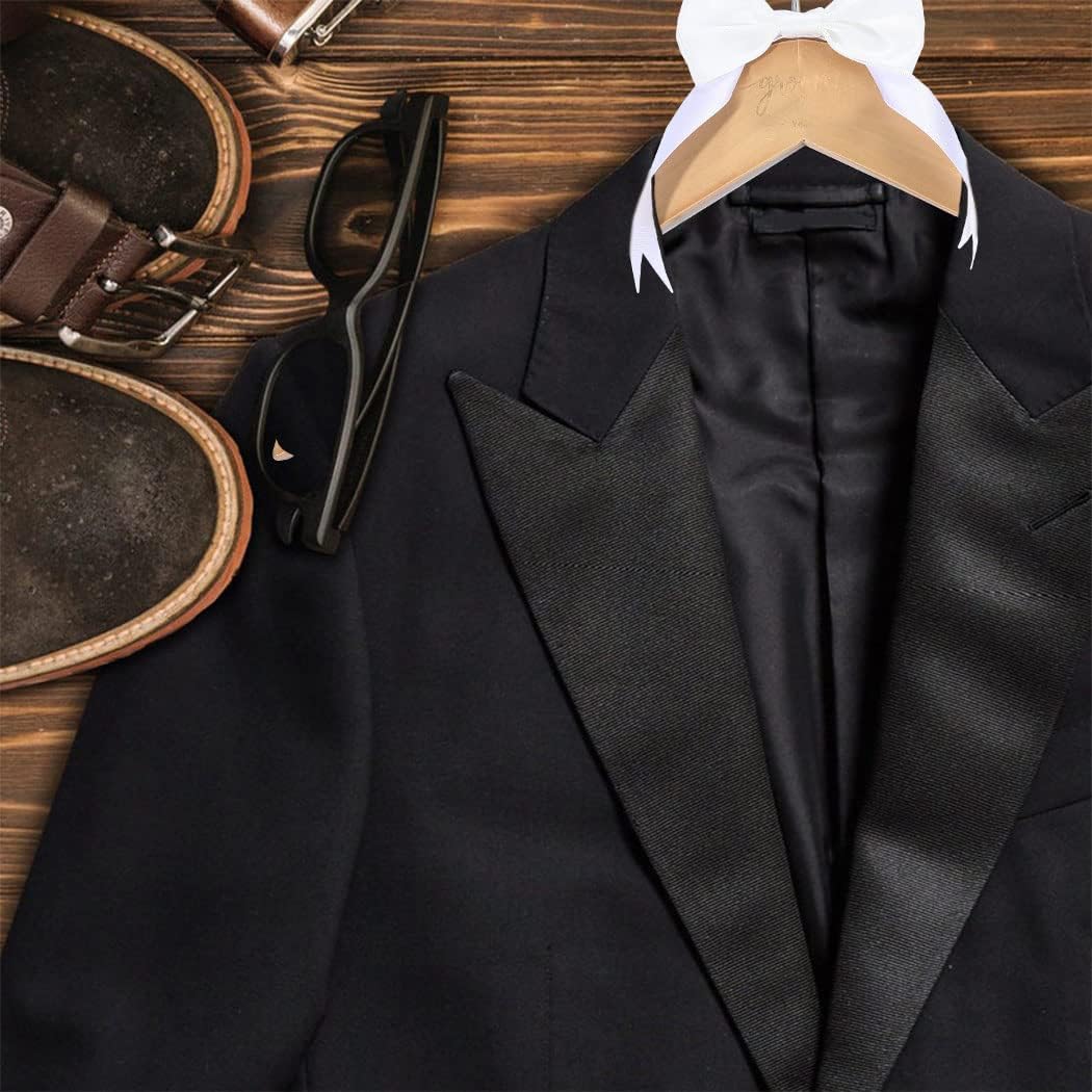 Yean Colgador de boda con nudo de lazo para vestido de novia, color madera natural, colgador de traje grabado para mujer