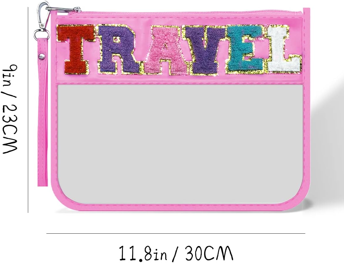 AOZHUO Bolsas de aperitivos Monogram Chenille Letter Bag Snack Bag Clear Beach Bag Bolsa de maquillaje, Multicolored429
