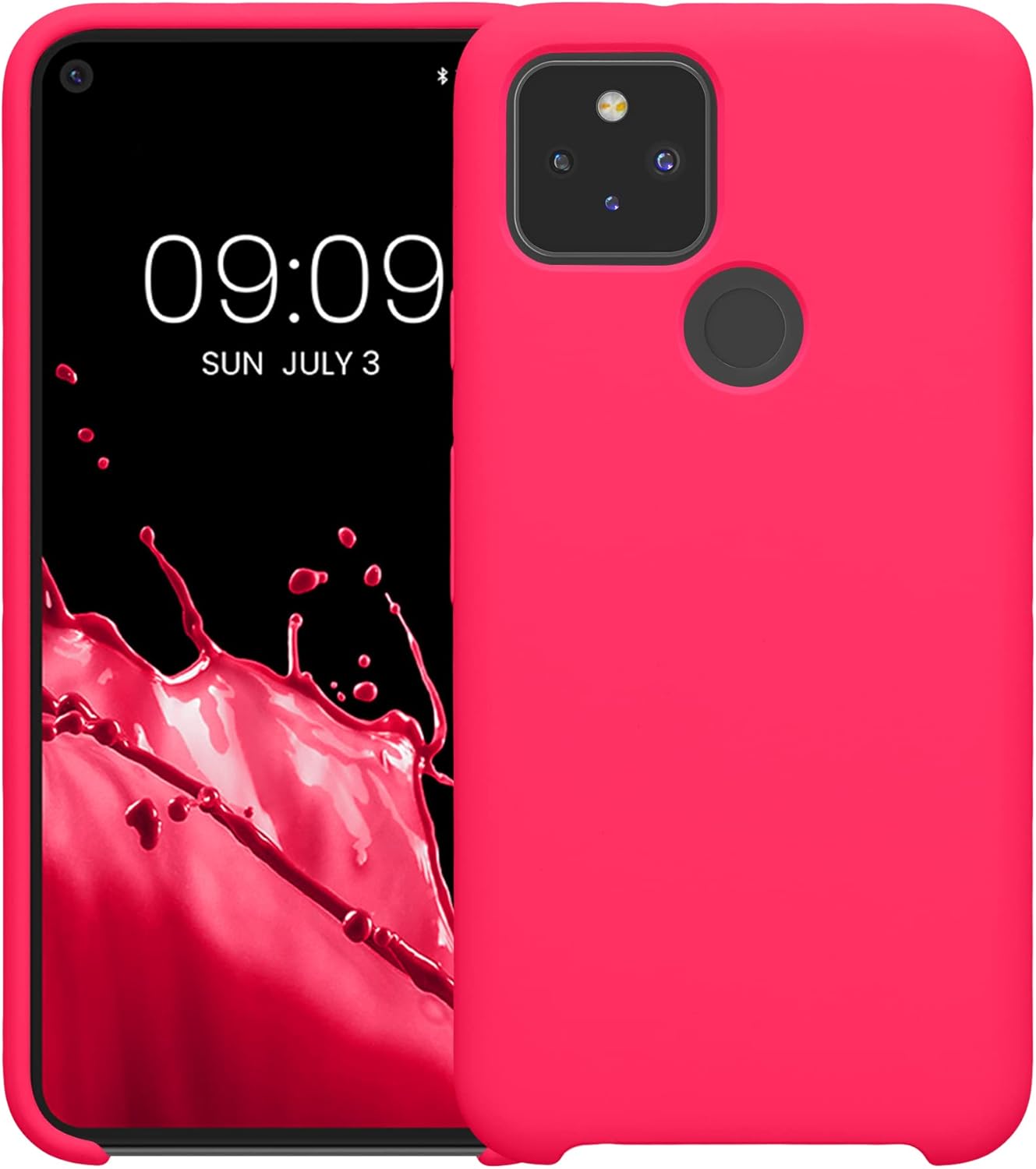 kwmobile Funda compatible con Google Pixel 5 – Funda de silicona TPU con acabado suave – Rosa neón