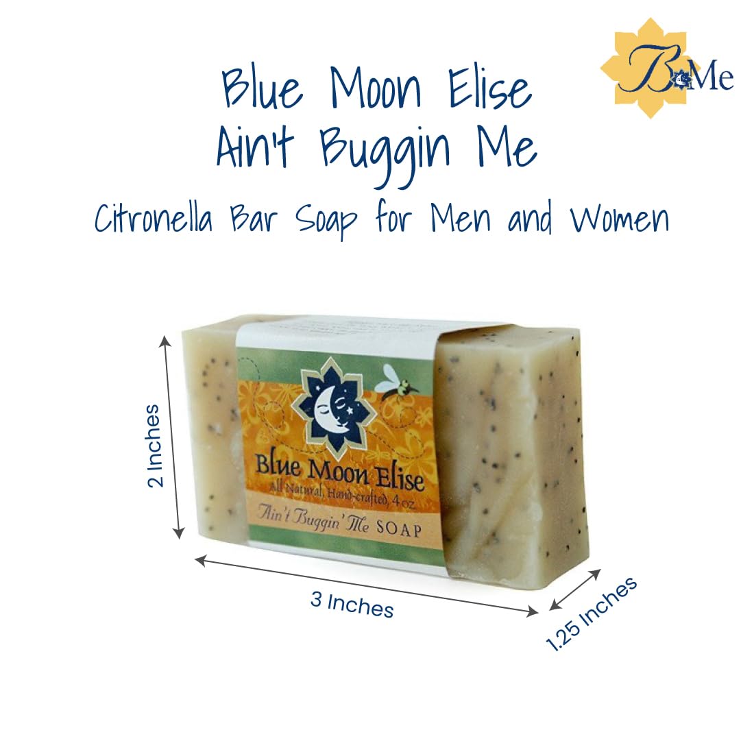 Ain’t Buggin Me – Jabón de citronela para hombres y mujeres, jabón natural hecho a mano con aceites esenciales de citronela puros, barra de jabón