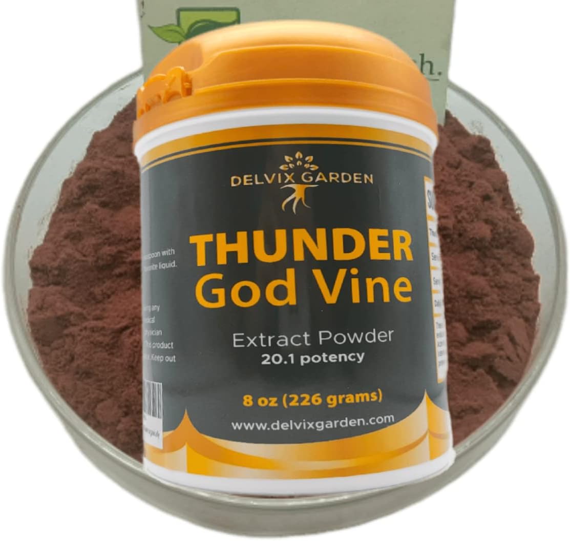 Thunder God Extracto de vid en polvo, 8 oz (226 gramos) raíz de vid Pure Thunder God cultivada orgánicamente (8 oz (226 gramos))