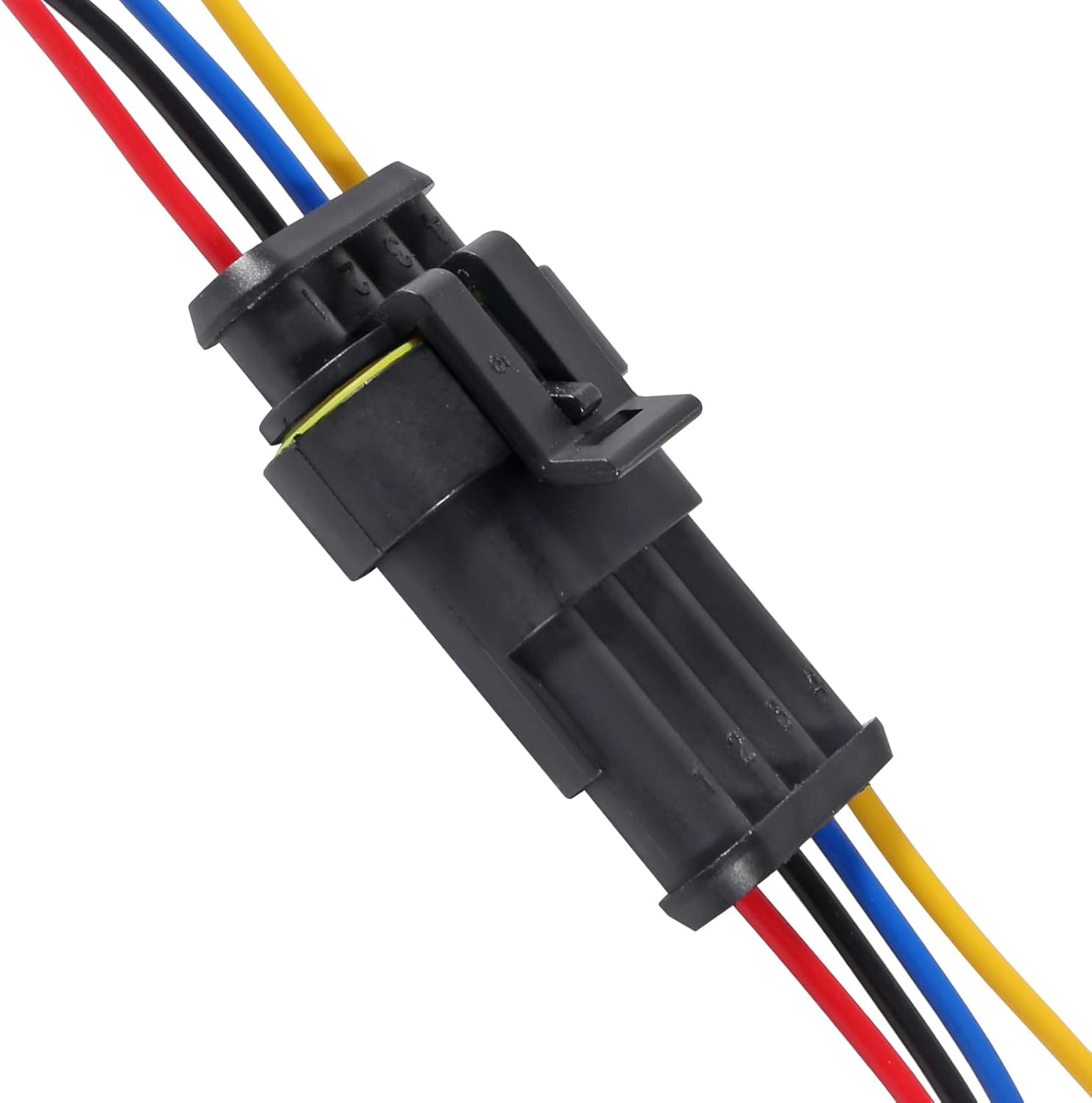 AITRIP Paquete de 10 conectores eléctricos impermeables de 16 AWG para automóvil, enchufe de 4 pines, conectores de cable eléctrico para automóvil,