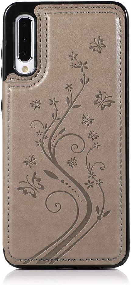 Funda de teléfono para Samsung Galaxy A50 con protector de pantalla de vidrio templado y tarjetero con soporte para tarjetero, accesorios de cuero