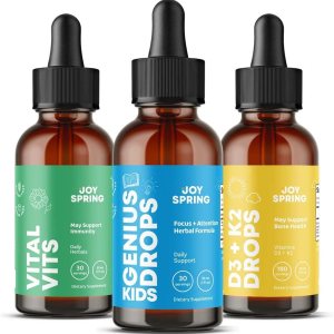 JoySpring Vitamina D3 líquida con vitamina D K2 para niños, apoyo inmunológico para niños, multivitamínico diario con raíz de bardana y saúco para JoySpring Vitamina D3 líquida con vitamina D K2 para niños, apoyo inmunológico para niños, multivitamínico diario con raíz de bardana y saúco para