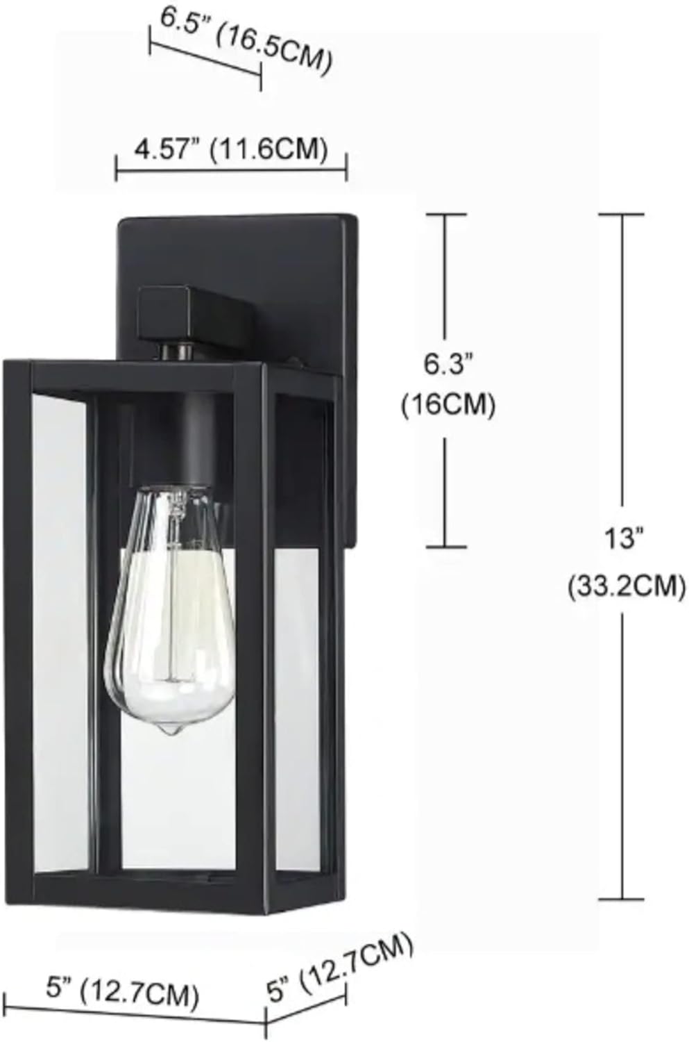 Hukoro Martin – Farol de pared para exteriores negro mate (2 unidades)