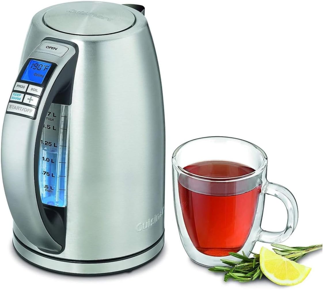 Cuisinart CPK-20FR 1.7L Digital PerfecTemp – Hervidor eléctrico inalámbrico plateado – Certificado reacondicionado
