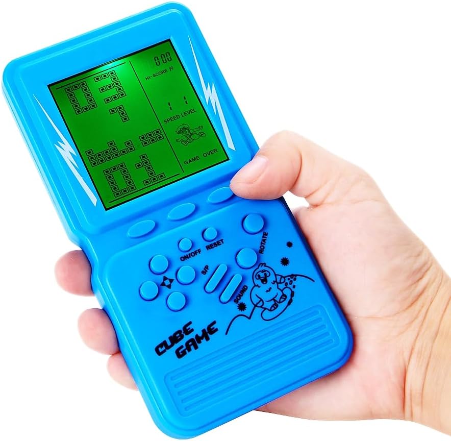 CZT Nueva consola de juegos de bloques retro con retroiluminación verde, pantalla grande, más conveniente para jugar, rompecabezas clásico de