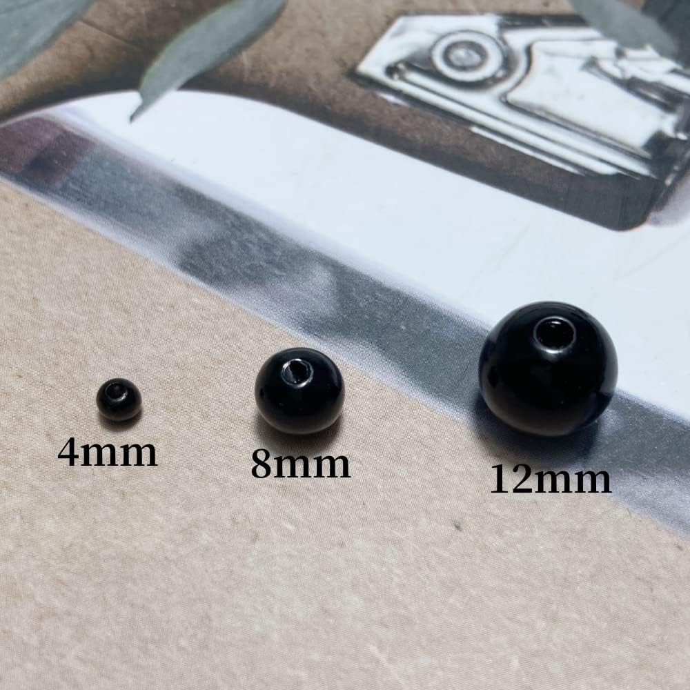 100 cuentas de perlas de 0.472 pulgadas (0.472 in), perlas redondas sueltas con agujeros para costura, manualidades, decoración, pulseras, collares,