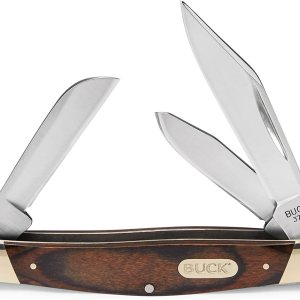 Buck Knives 0371BRS cuchillo de bolsillo con 3 hojas Stockman, con mango de madera Buck Knives 0371BRS cuchillo de bolsillo con 3 hojas Stockman, con mango de madera