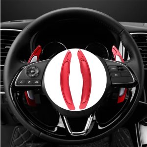 Qiilu Extensión de palanca de cambios para volante, hoja de cambio de volante de aleación de aluminio, color rojo, decoración extendida para Qiilu Extensión de palanca de cambios para volante, hoja de cambio de volante de aleación de aluminio, color rojo, decoración extendida para