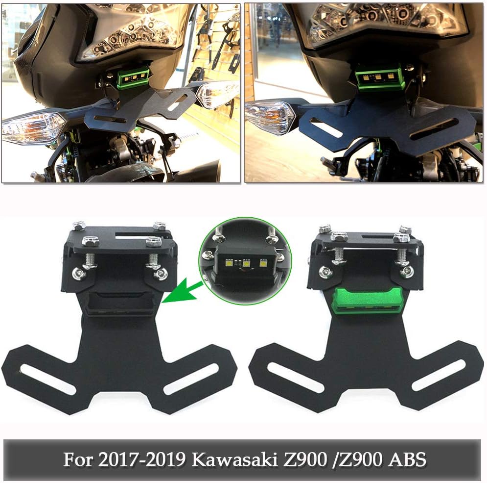 Kit de soporte de matrícula de aluminio para motocicleta, eliminador de guardabarros con luz LED para K.awasaki Z900 ZR900 ZR Z 900 Accesorios 2017