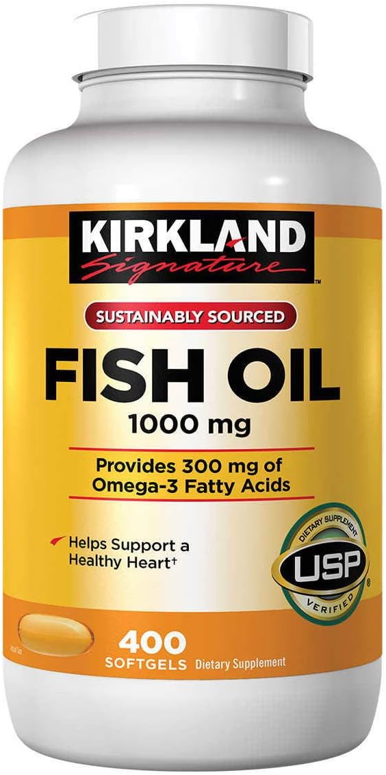Kirkland Signature Aceite de pescado 1000 mg., 400 cápsulas blandas (paquete de 4)