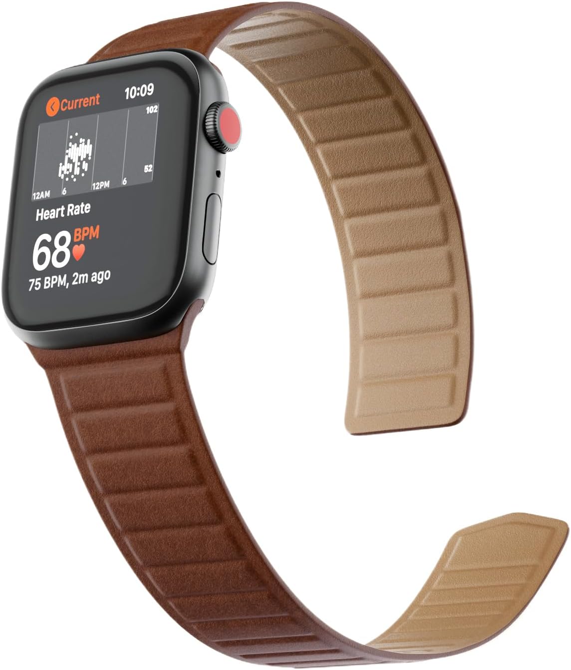 Correas magnéticas de cuero compatibles con Apple Watch Band 1.929 in 1.772 in 1.732 in 1.654 in 1.614 in 1.575 in 1.496 in, correa de cuero fino de