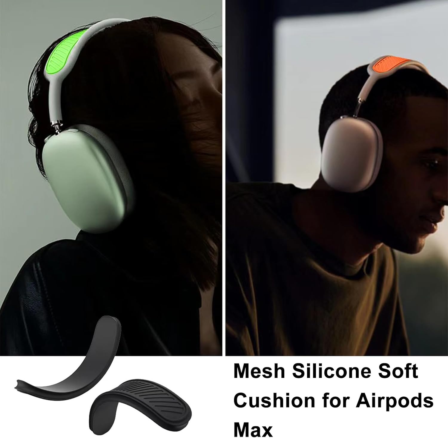 VAEKNVG Funda para la diadema compatible con Apple AirPods Max, protectores de diadema de silicona suave y lavables, cojín cómodo, funda protectora