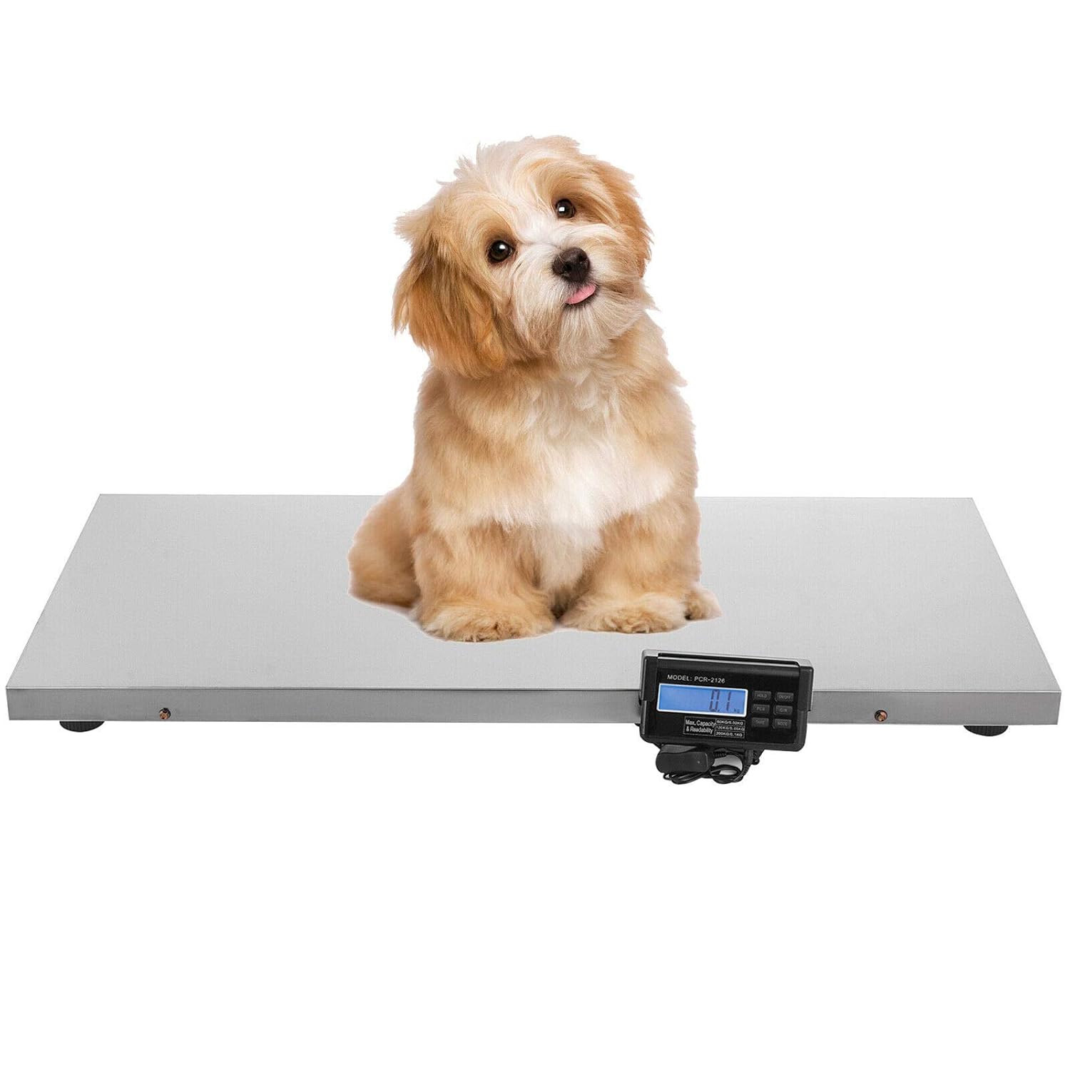 Báscula veterinaria, báscula digital para mascotas, plataforma de escala de animales con adaptador de corriente para mascotas, gatos, perros,