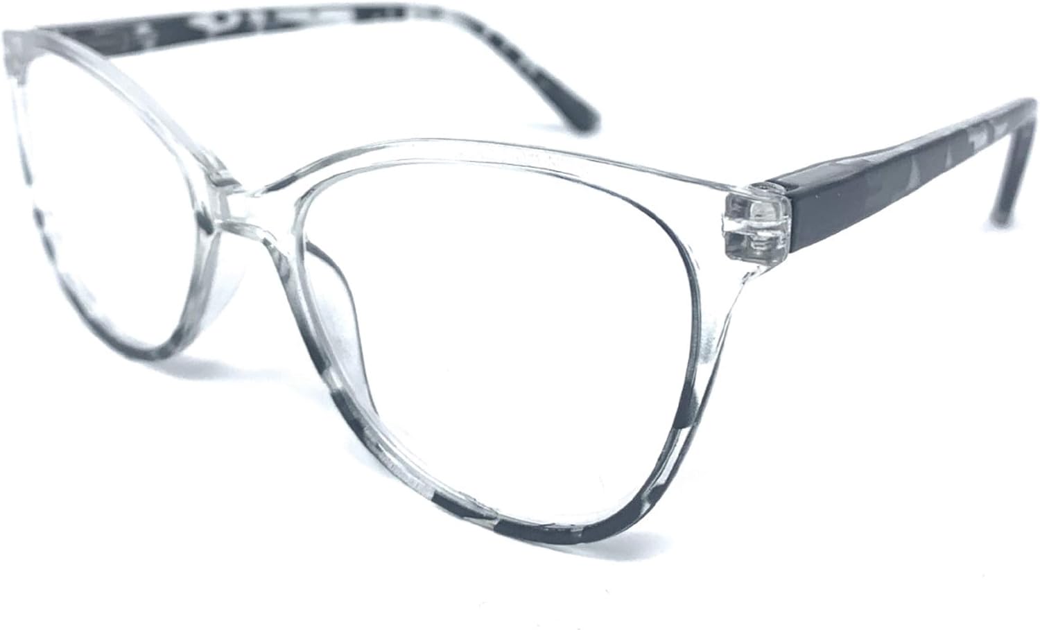 Incredible Bargains The Malibu – Gafas de lectura coloridas de dos tonos, bisagra de resorte, marco de ojo de gato de plástico para mujer