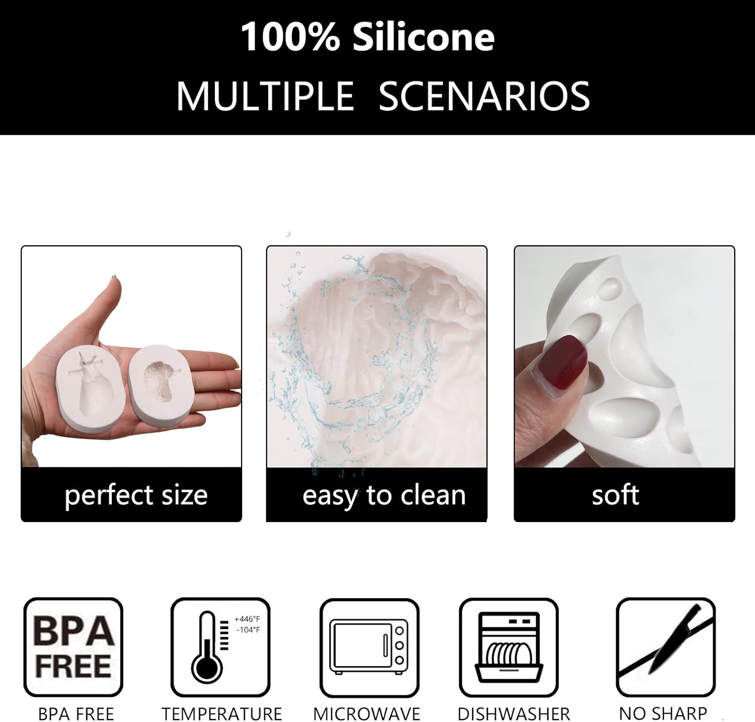 Moldes de silicona para órganos humanos, 8 unidades para Halloween, corazón, cerebro, hígado, estómago intestinal, moldes de fondant de chocolate