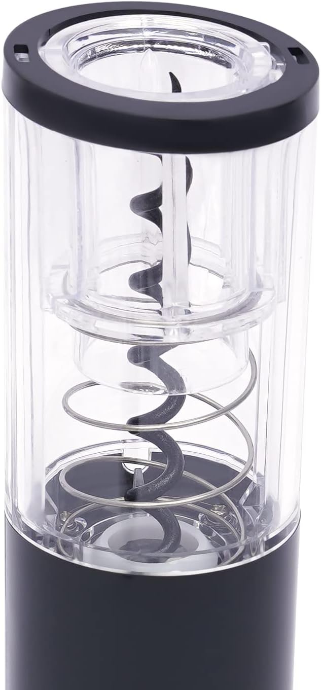 DOONARCES Abrebotellas de vino eléctrico negro, abridor automático de botellas de vino eléctrico con batería Sacacorchos de acero inoxidable con