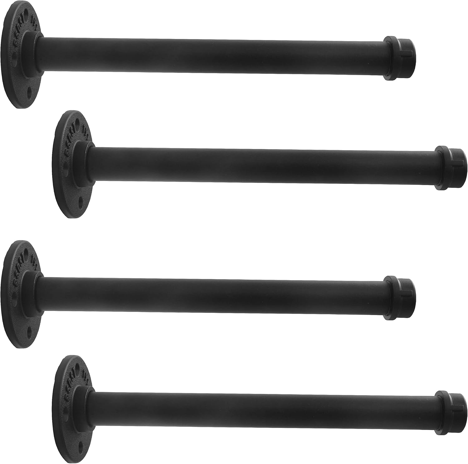 HOEMLIM Soporte para estante, paquete de 4 soportes flotantes rústicos montados en la pared, estantería industrial de tubería resistente para madera