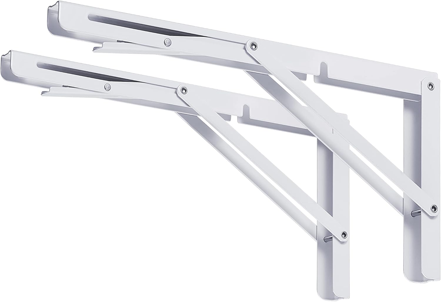 CUZURLUV – Soportes de estante plegables de 12 pulgadas máx., color blanco Carga de 330 libras, soporte de estante de pared resistente para ahorrar