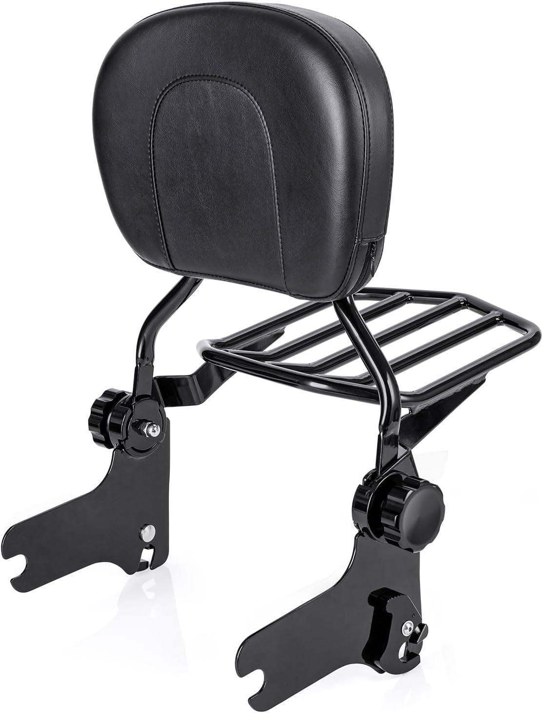 Respaldo de pasajero ajustable y desmontable con portaequipajes compatible con Harley Road King 1997-2008, Road Glide, Street Glide, Electra Glide,