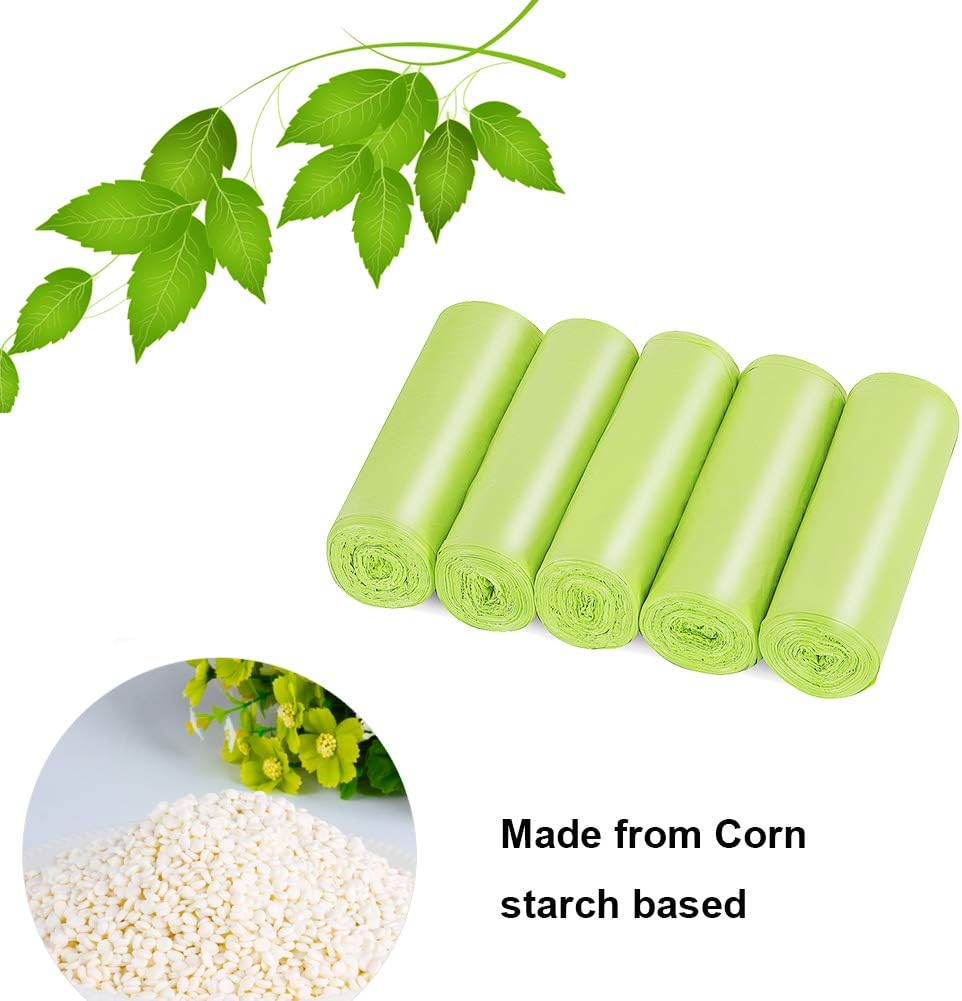 Bolsas de basura biodegradables, bolsas de basura biodegradables de 4 a 6 galones, bolsas de basura degradables, bolsas compostables, bolsas de