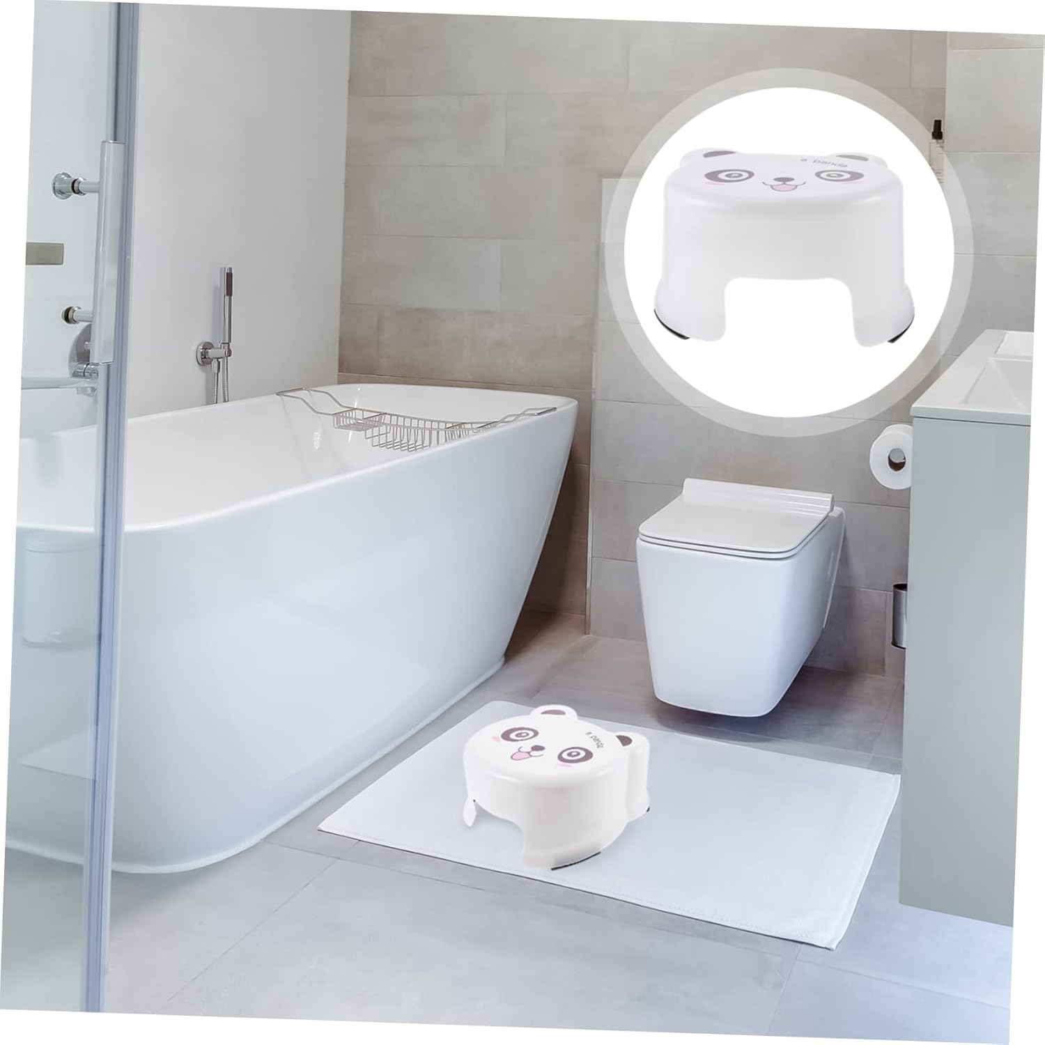 Taburete de plástico de dibujos animados de 3 piezas para niños pequeños, taburete para adultos, silla para seguridad de bebé, taburete auxiliar