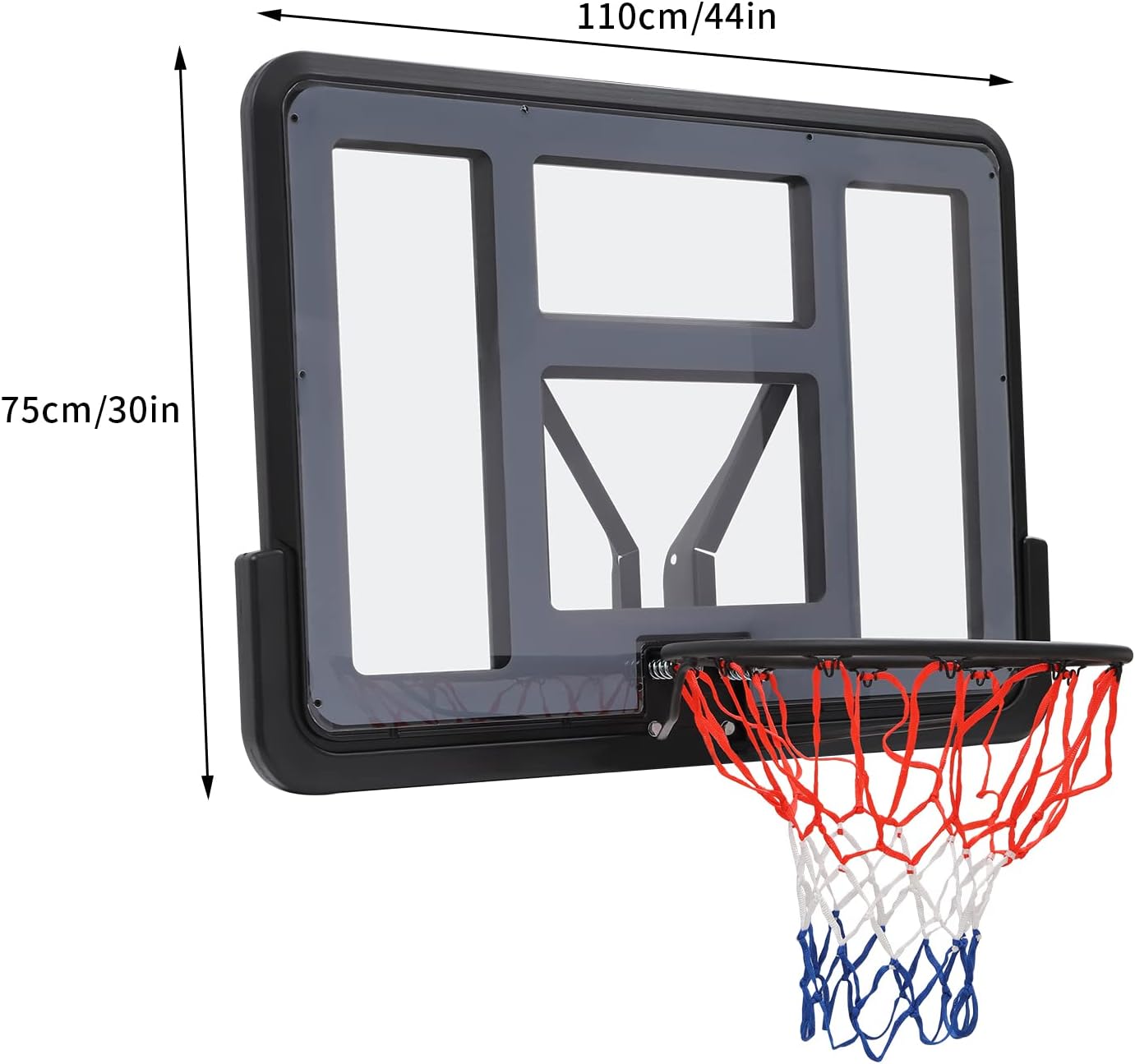 Equipo de baloncesto, borde de baloncesto de 18 pulgadas con red, combo de tablero de baloncesto y llanta, aro de baloncesto universal para