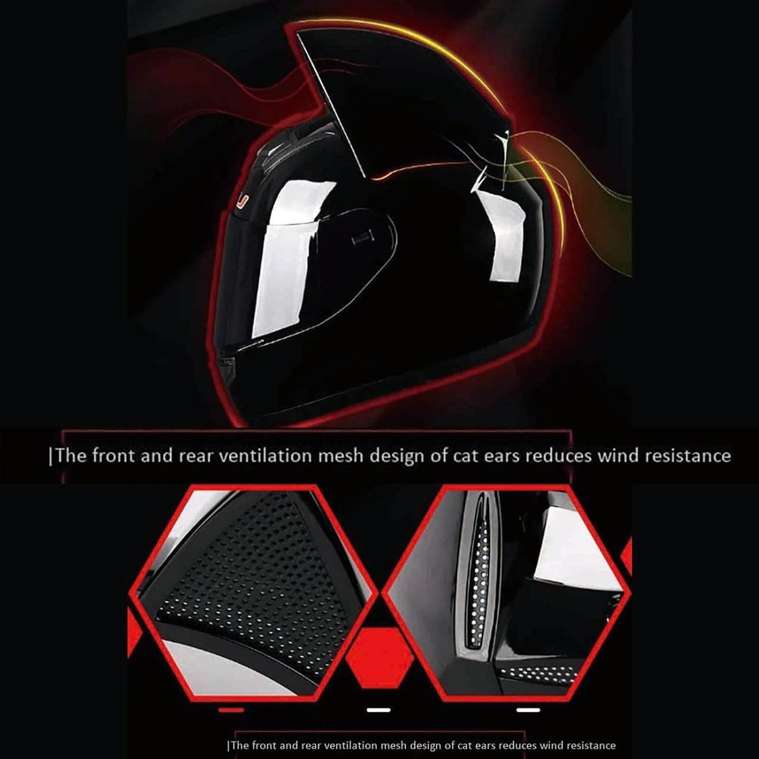 Casco de motocicleta para hombres y mujeres, casco de locomotora de gato genial, casco modular abatible de cara completa, casco de motocicleta de