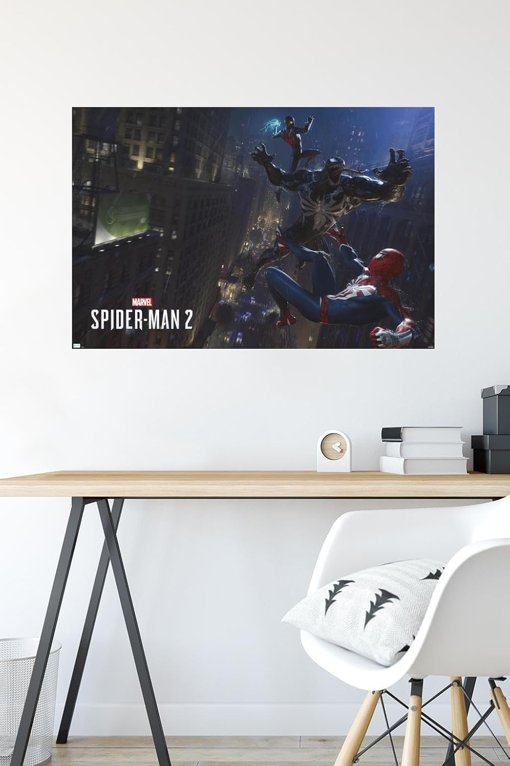 Trends International Marvel’s Spider-Man 2 – Póster de pared de lucha con veneno, 22.37 x 34.00 pulgadas, póster premium y paquete de montaje