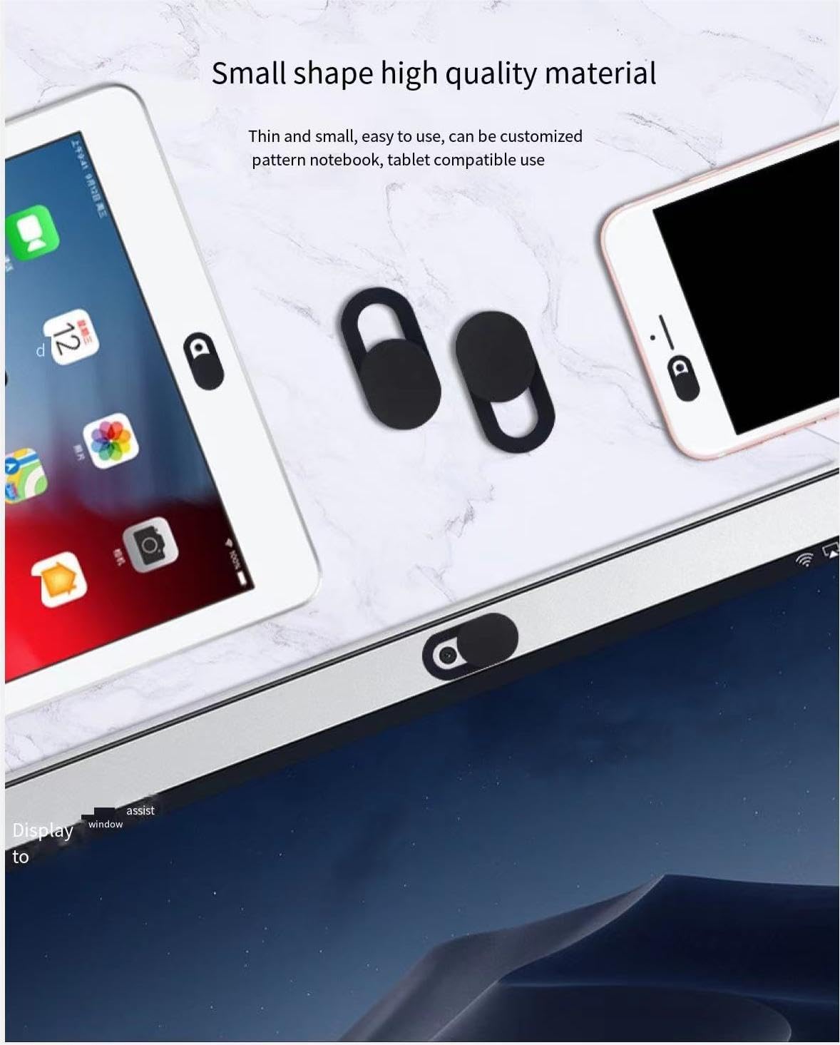 Funda para cámara web paquete de 3 Funda de metal ultrafina para cámara web para MacBook Pro, iMac, laptop, PC, iPad Pro, iPhone, protege tu