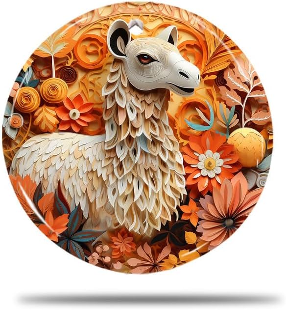 Camel in Pumpkin and Fall Leaves Thanksgiving Ceramic Ornament Art, Holiday Decoration, Car Interiors Decors, Christmas Decor for Holiday Party