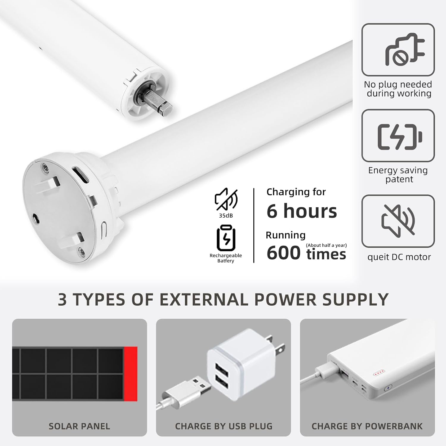 WEFFORT Bouvardia – Persiana enrollable motorizada, 100 % opacas, funciona con Apple Homekit, Alexa, Google Home, control remoto, persianas