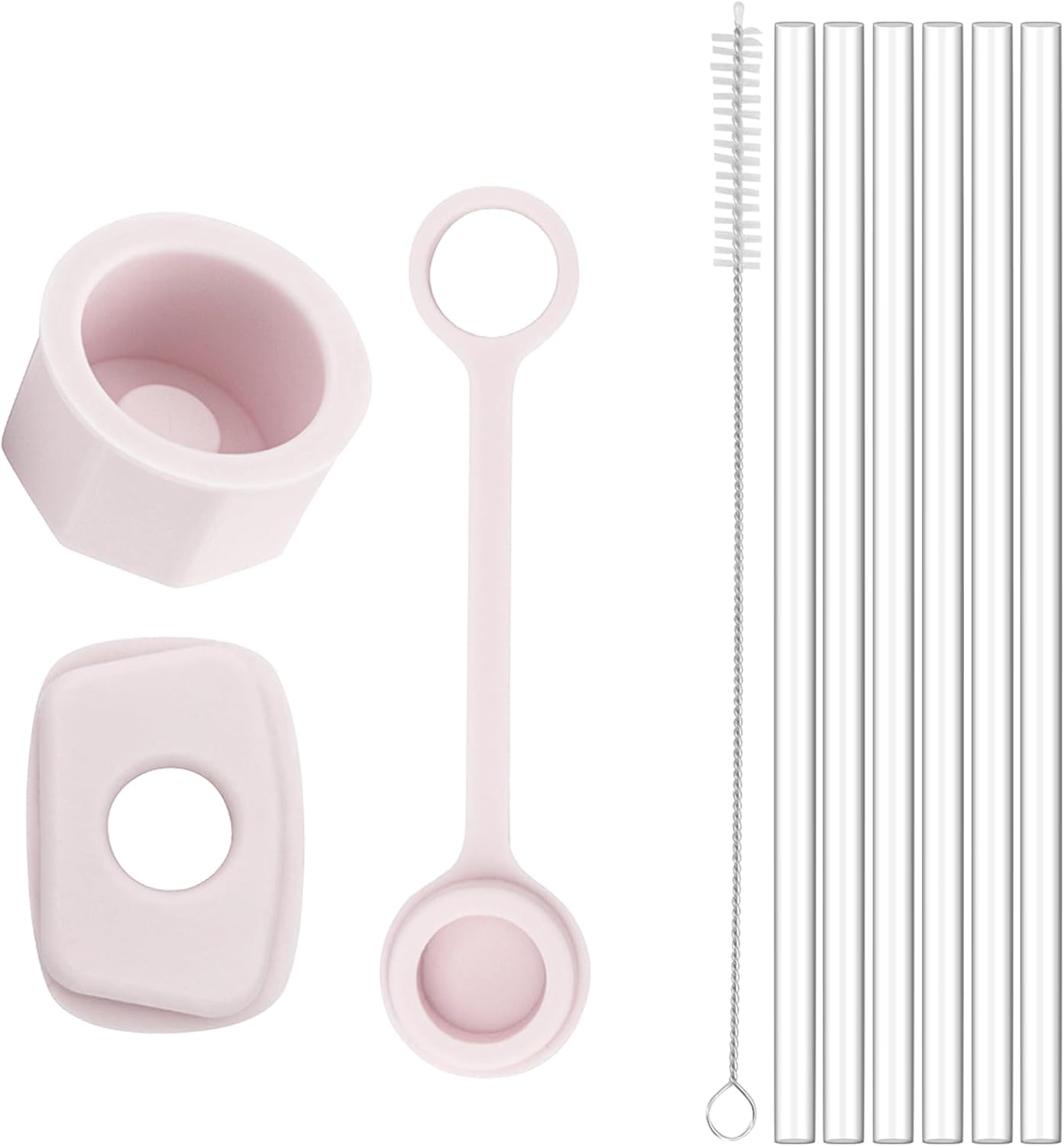 Paquete de 6 popotes de repuesto reutilizables de 12 pulgadas para vaso Stanley Quencher H2.0 de 4030 onzas con asa, con juego de tapones para