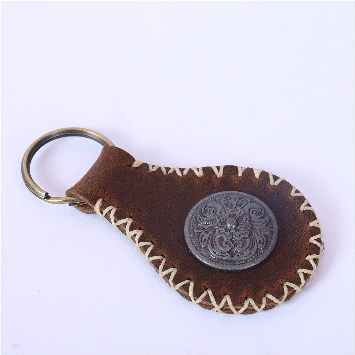 HandMade Keychain Personality Crazy Horse Genuine Leather, Hand Sewn for Women&Men