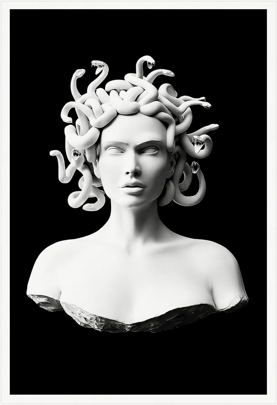 Póster vintage de Medusa con diseño estético de Medusa en blanco y negro, póster para pared, 24 x 36 pulgadas, sin marco