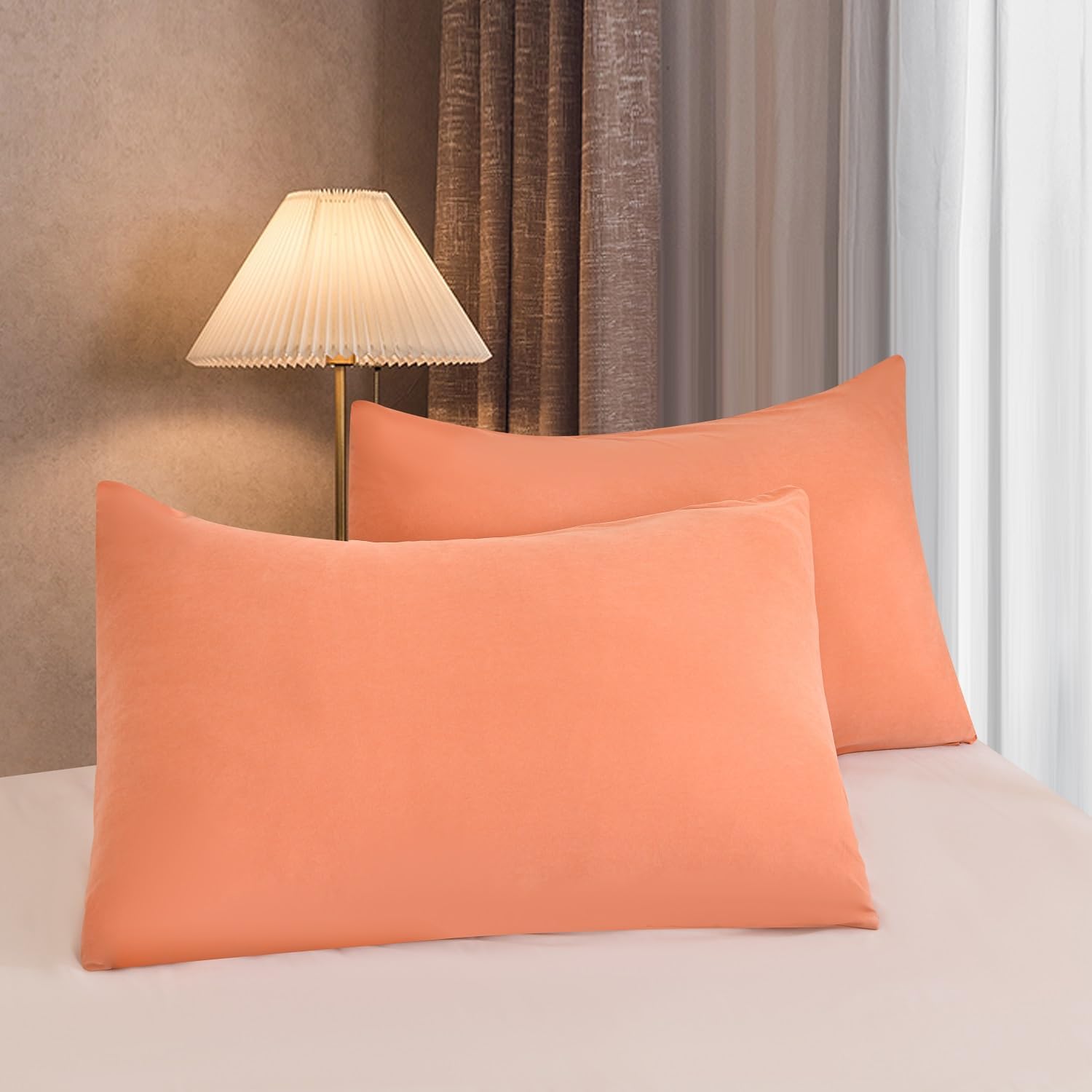 Juego de funda de edredón naranja 100% algodón, tamaño Queen, juego de ropa de cama suave de lujo de 3 piezas con cierre de cremallera. Funda de