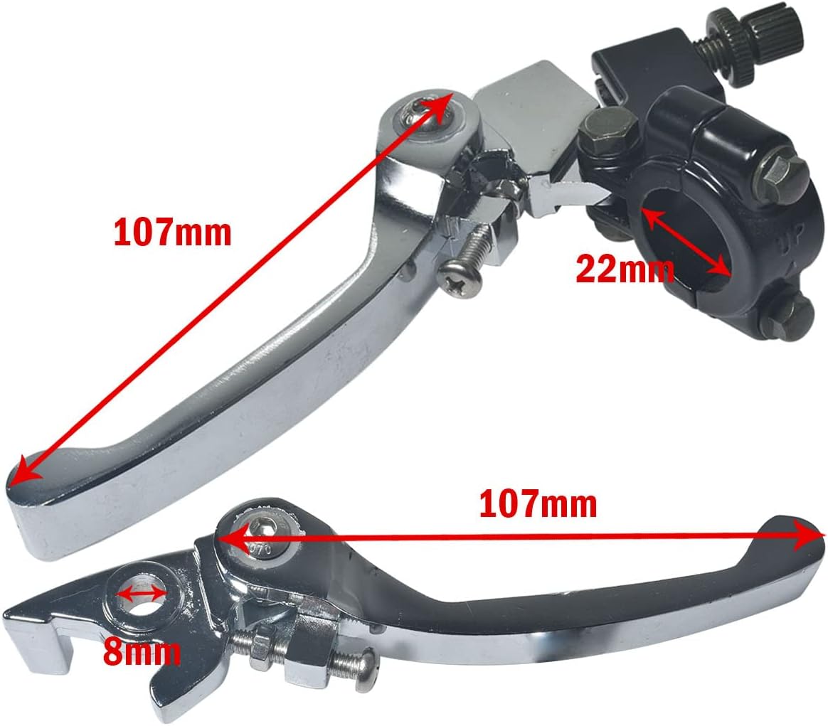 Palanca de embrague de freno de aluminio plegable de 0.866 in, 78 pulgadas, apta para 50cc 70cc 90cc 110cc 125cc 140cc 150cc 160cc TTR 125cc SSR