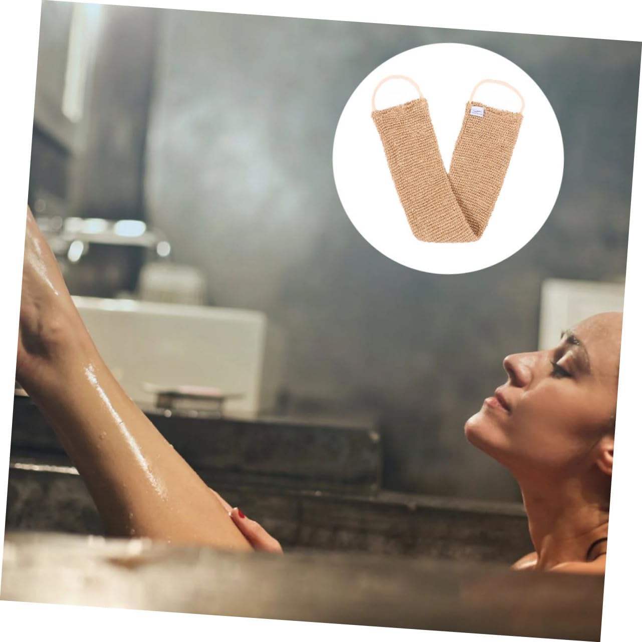 Beavorty Esponja de limpieza de barra de baño Esponja corporal Esponja de baño para cuerpo Mango extra largo Cepillo de espalda de lufa Correa de