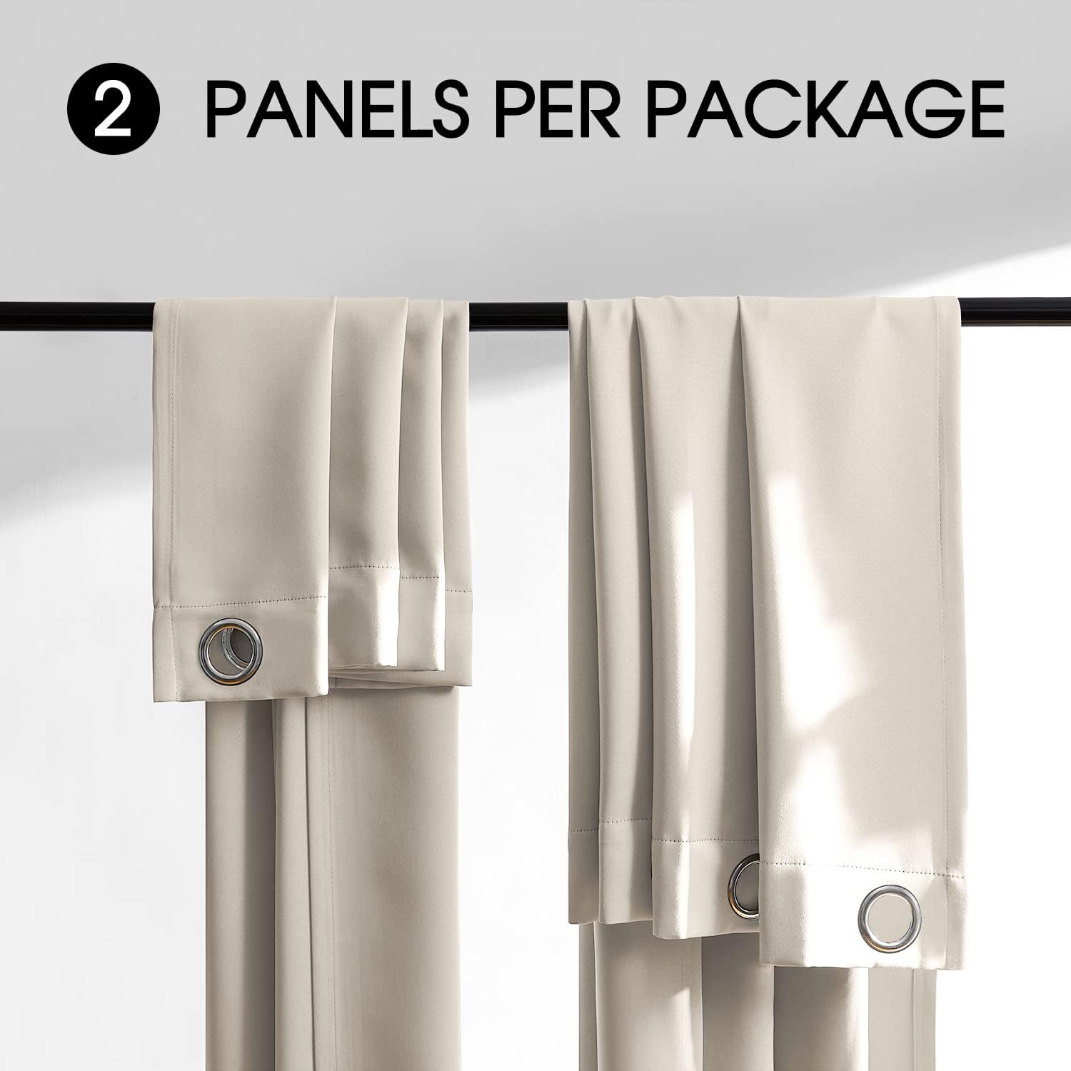 Rutterllow – Cortinas completamente opacas de dos capas para dormitorio, 52 pulgadas de ancho x 72 pulgadas de largo, paneles de cortina de ventana