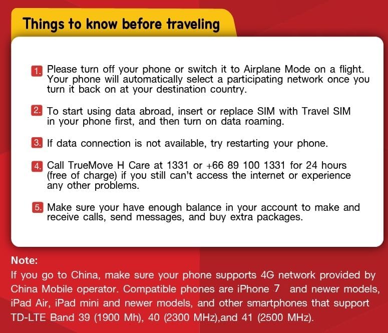 Instasim – Truemove Travel World SIM 6 GB Internet sin parar durante 15 días en Emiratos Árabes Unidos, Nueva Zelanda, Reino Unido, Francia, Arabia