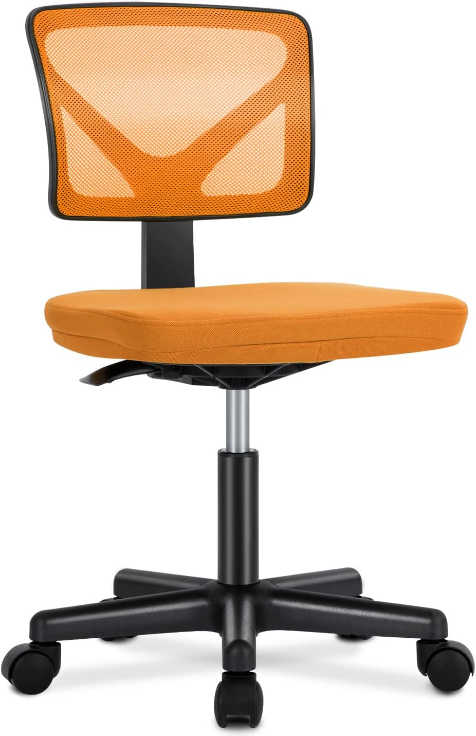 DUMOS Sillas de escritorio sin brazos con ruedas, bonita silla de oficina en casa, sin brazos, ergonómica ajustable giratoria, silla de trabajo con