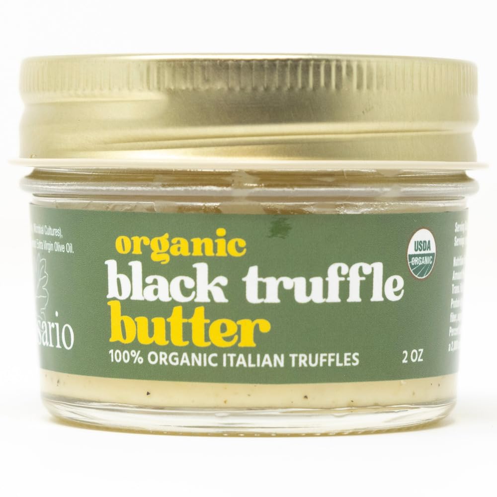 daRosario – Mantequilla orgánica de trufa negra, trufa de mantequilla italiana para cocinar y condimentar alimentos, USDA – 2 onzas