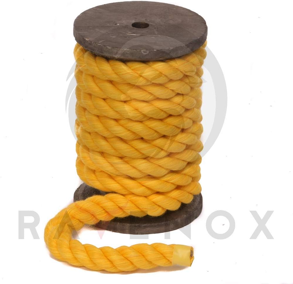 Ravenox – Cuerda de algodón trenzado natural, fabricada en los Estados Unidos, fuerte cordón múltiple para deportes, decoración, juguetes de