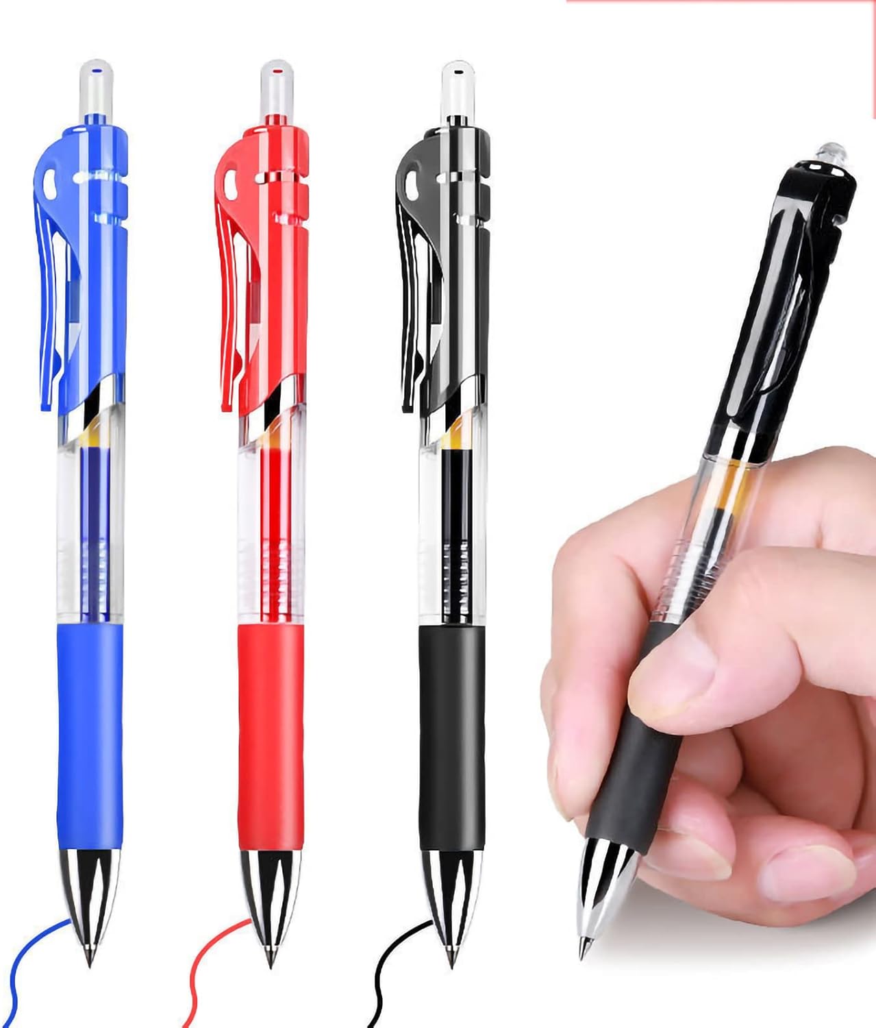 ZLXHDL 0.5 bolígrafos de punta fina, bolígrafos retráctiles de tinta de gel, escritura más suave, agarre cómodo, gran capacidad, bolígrafo de firma