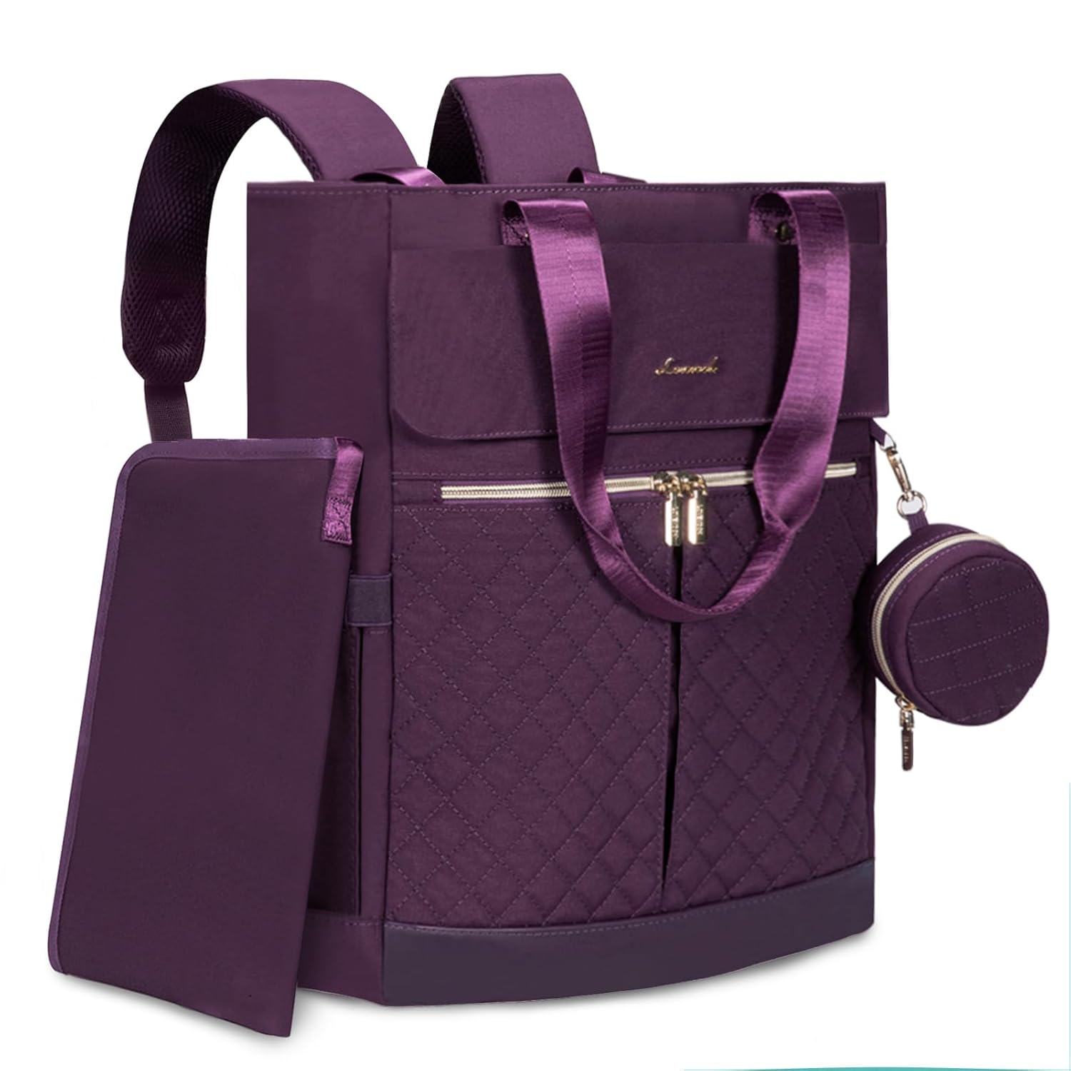 LOVEVOOK Mochila para pañales, bolsa de pañales con bolsillos aislados, bolsa de bebé para niñas y niños con cambiador, bolsa de pañales grande para